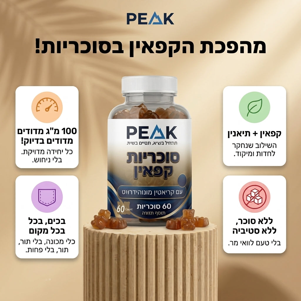 PEAK סוכריות קפאין