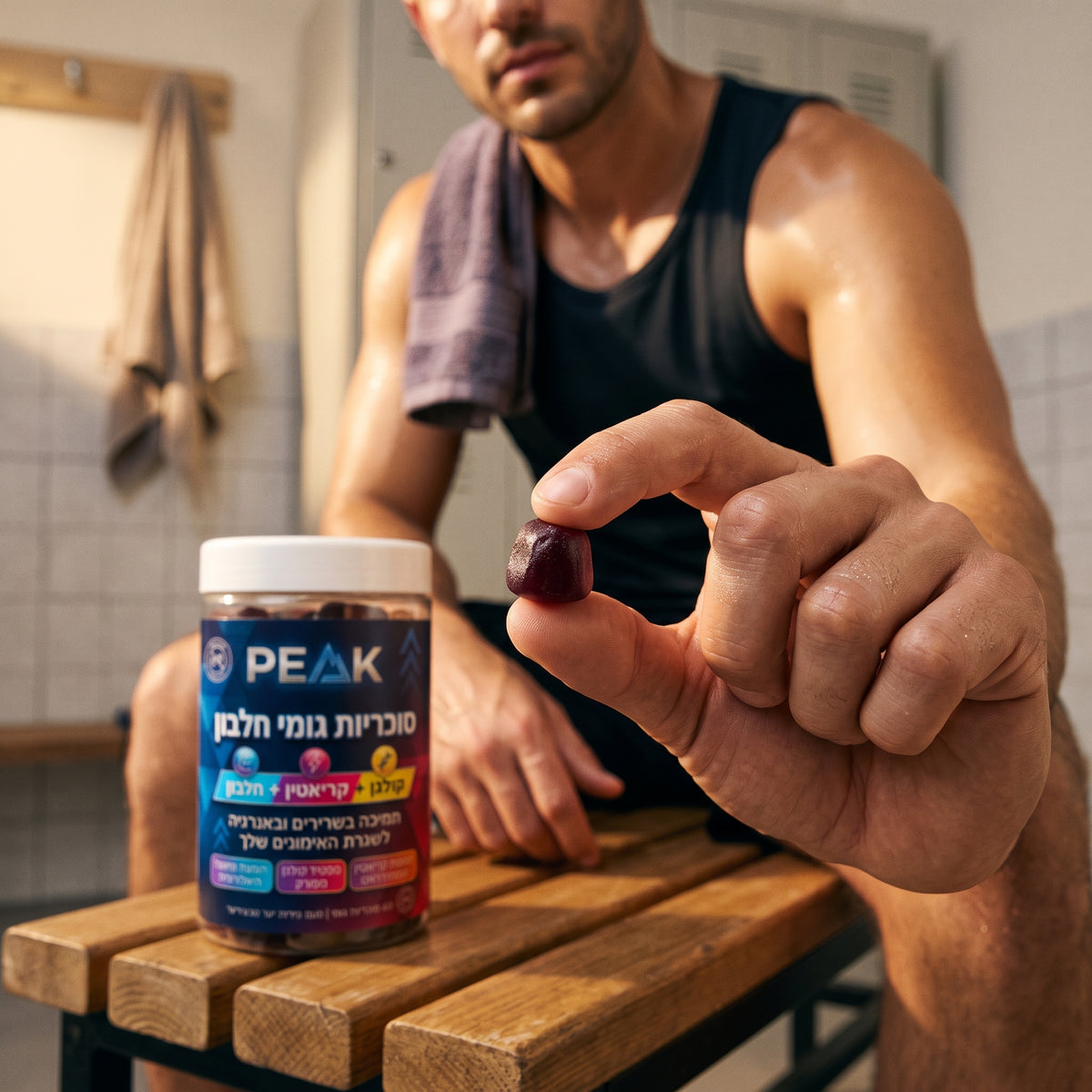 PEAK Protein Gummies — 12 גרם חלבון, קריאטין וקולגן