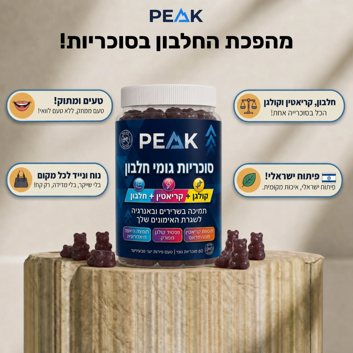 PEAK- סוכריות חלבון